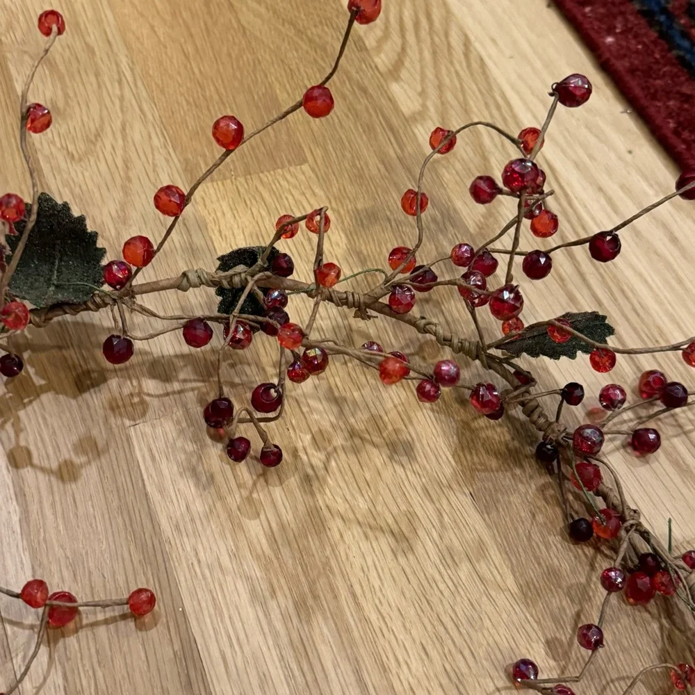 Vintage Berry Glass Bead Garland 5'